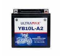 Ultramax YB10L-A2 Motorcycle Battery for Suzuki GS500E (89-04) - 500cc