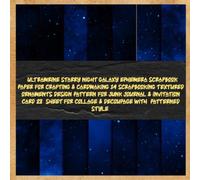 ultramrine starry night galaxy ephemera scrapbook paper for crafting & cardmaking 14 scrapbooking textured ornaments design pattern for junk journal & ... for collage & decoupage with patterned style