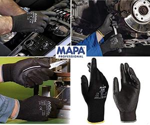 Ultrane 548 Black Work Gloves Mens and Womens, Construction, Mechanics, Builders, Handling, Assembly, Multi-Purpose, Protective Hand Safety Size 6 (XS) (1 Pair)