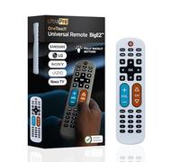 UltraPro BigEZ OneTouch Big Button Universal TV Remote for Seniors, Easy to Use, Replacement Remote for Samsung, LG, Sony, Vizio, Roku TV, Streaming Players, Backlit Buttons, 2 Device, White, 85053