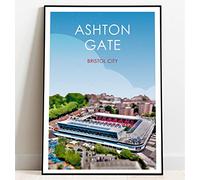 Ultras FC Bristol City Ashton Gate Retro Art Print (A1 Giclee Print - Landscape)