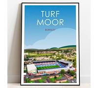 Ultras FC Burnley Turf Moor Stadium Retro Art Print (A4 Giclee Print - Portrait)