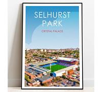 Ultras FC Crystal Palace Selhurst Park Stadium Retro Art Print (A3 Giclee Print - Portrait)