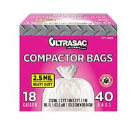 Ultrasac Extra Heavy Duty Professional Quality Compactor Trash Bag with Antimicrobial Odor Control, 40 count