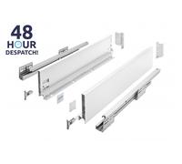 B2C Ultraslim Axis Pro Soft Close White Kitchen Drawer Box Sides Drawer Runners 86mm - Short 35Cm