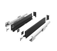 UltraSlim Soft Close Black Kitchen Drawer Box Sides Drawer Runners Set Cupboard Unit (Short 86mm x 250mm)