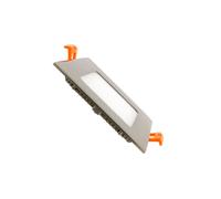 UltraSlim Square 6W Warm White LED Downlight Cutout 105x105mm - Silver