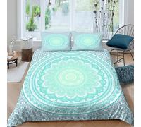 Ultrasoft 3D Print Microfiber Mandala design Quilt Cover All Season Bedding Sets with Pillowcases Boho decorative pattern Duvet Cover Set Easy Care Breathable for Home Decor Double（200x200cm）