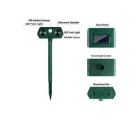 Ultrasonic Animal Repellent, 2-Pack Solar Outdoor Deer Repeller with Motion Sensor, Deters Cats, Squirrels, Rabbits