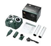 Ultrasonic Animal Scarer - Cat Repellent,Solar Battery Powered Ultrasonic Repellent with LED Lights for Garden Yard Henhouse Orchard