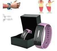 Ultrasonic Body Shape Wristband, Ultrasonic Fat Blasting and Detoxing Wristband, Ultrasonic Ultra-Tech Body Shape Wristband for Improve Body Contours (Pink)