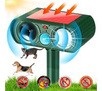Ultrasonic Cat Deterrent for Garden Yard, Solar Powered Deterrent with Motion Sensor and Flashing Lights Outdoor Animal Repeller, PIR Motion Sensor