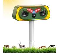 Ultrasonic Cat Repellent, Deterrents Solar Mole 2 Modes, Animal Repeller With Pir Motion Sensor & Flashing Light For Farm Garden