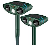 Ultrasonic Cat Scarer Repellent, Solar Powered Animal Deterrent with Infrared Motion Sensor, Easy Installation for Yards Gardens Farms, Waterproof Des