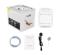 Ultrasonic Cleaner 10L，40KHz Stainless Steel Sonic Cleaner Machine Adjustable Temperature & Timer，with Stainless Steel Tank & 2 Baskets, for Jewelry, Glasses, Watches, Auto Parts, Home