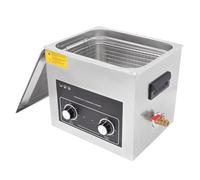 Ultrasonic Cleaner 2-30L Ultrasonic Jewellry Cleaner with Heating and Digital Control 40KHz Stainless Steel Design Ultrasonic Cleaning Machine with Dual Baskets and Built-in Faucet (10L Knob)