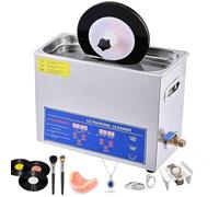 Ultrasonic Cleaner Commercial, 6L Vinyl Record Cleaning Machine for 1-6 Records, Disc Washer with 0-30 Min Timer, Safe for 7-12 Inch Vinyl, Deep Clean & Restore Sound Quality