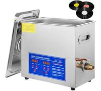 Ultrasonic Cleaning Machine for Vinyl Records and Jewelry, 6L Capacity Cleans 1-6 Records Simultaneously, 40KHz 180W with Heater & Timer