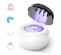 Ultrasonic Dental Holder Cleaner: 50KHz Professional Ultrasonic Cleaner for Mouth Guard, Night Protection, Braces, Aligner - 250ml Ultrasonic Denture Cleaner