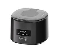 Ultrasonic Denture Cleaner Ultrasonic Denture Cleaner Machine 55kHz 380ml Low Noise for Jewelry Dentures Retainer Coins Mouthguard Razors (Black,ABS)