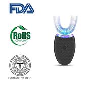 Ultrasonic Electric Toothbrush, Automatic 360° Teeth Cleaning Portable U Shaped Whitening Toothbrush Hands Free USB Rechargeable IPX7 Waterproof for Adults