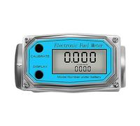 Ultrasonic Flow Meter, Aluminum Alloy Digital Flow Meter, LCD Electronic Fuel Flowmeter, NPT Counter Petrol Methanol Water(Blue Flow Meter)
