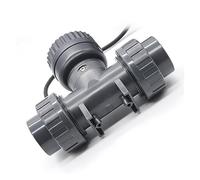 Ultrasonic Flow Meter, DN25-80 High Precision Smart Digital Display Flowmeter, RS485 LCD Electronic, PVC Flow Sensor for Farm/Garden Irrigation(DN32,LCD Version)