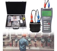 Ultrasonic Flow Meter for Pipe DN15-6000mm, Handheld Portable Digital Water Flowmeter with Clamp-On Transducer, Liquid Flow Measurement Tool