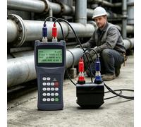 Ultrasonic Flow Meter - Non-invasive Portable Clamp-on Measurement, ±1% Accuracy, Wide Temperature Range -30°C to 160°C, Data Logger for Sewage and Liquid Pipes