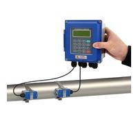 Ultrasonic Flow Meter, Portable Clamp on Wall-Mounted Digital Water Flow Meter for Pipe Diameter DN15 to 6000mm