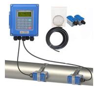 Ultrasonic Flow Meter, Wall Mounted Liquid Flowmeter with External Clamp Sensor, LCD Display, ABS, DN25-6000mm, for Water Flow Control