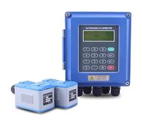 Ultrasonic Flowmeter Stationary Liquid Water Flow Control Meter with LCD Display and Clamp-on Transducers for DN15-6000mm Range