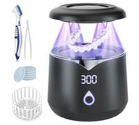 Ultrasonic Holder Cleaner, 45 kHz Dentures Cleaner, 5 min and 10 min Modes, 200 ml Teeth Cleaning Pad, Mouth Guard Cleaner for Aligner Jewellery, EPA Est. No. 104222-CHN-1
