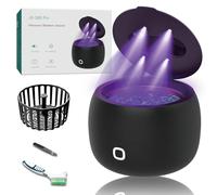 Ultrasonic Holder Cleaner, 45KHz Holder Cleaner for Dentures, 4 Modes, Dental Cleaning Pad with 200ml Capacity for Holder Cleaning, Aligner, Mouthguard, Toothbrush Head, Braces
