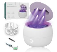 Ultrasonic Holder Cleaner, 45KHz Retainer Cleaner for Dentures, 4 Modes, Dental Cleaning Pad with 200ml Capacity for Denture Cleaner, Night Protection