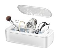 Ultrasonic Jewellery Cleaner Silver Jewellery Cleaner High Frequency Vibration Low Noise Portable Jewellery Glasses Cleaner is Suitable for Jewelry, Rings,Silverware,Glasses,Watches (White)