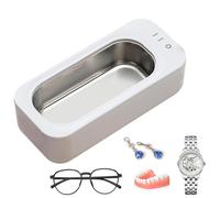 Ultrasonic Jewellry Cleaner, 350ML, 47000Hz Ultrasonic Cleaning Machine Portable and Low Noise Ultrasonic Machine for Jewellry, Ring, Silver, Retainer, Glasses, Watches, Earring, Necklace