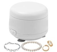 Ultrasonic Jewelry Cleaner - Jewelry Cleaning Machine | Retainer Cleaner | Ultrasonic Vibration, Single-Button Design, ABS Housing, Portable For Rings Bracelets Dentures Watches, Battery-Powered Gadge