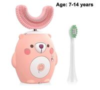 Ultrasonic Kids Electric Toothbrush, Soft Silica Gel Brush Head, U Type Whitening Toothbrush, Intelligent Design For Children 6 Intelligent Modes K...