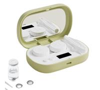 Ultrasonic Lens Cleaner, Authentic Soft Lens Care, 3.86x2.6in Compact Daily Cleaning Machine, 5 Mode Rechargeable, Intelligent Soak Solution for Adults Family Friends