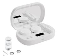 Ultrasonic Lens Cleaner,Soft Lenses Daily Care Cleaning Machine - 5 Modes Intelligent Display Solution Soak Case Cleaner for Daily Use Travel Sharing
