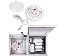 Ultrasonic Mini Dishwasher for Kitchen Sink - Portable USB Washing Machine Household Multifunctional Lazy Dish Washing Device with Red Color