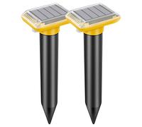 Ultrasonic Mole Repellent Outdoor, 2 Pack Gopher Repellent Solar-Powered for Lawn Yard and Garden, Waterproof Mole Killer Traps