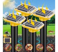 Ultrasonic Mole Repellent Outdoor, 4 Pack Gopher Repellent Solar-Powered for Lawn Yard and Garden, Waterproof Mole Killer Traps, Effectively Repels Gopher Vole Groundhog Snake, Yellow