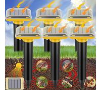 Ultrasonic Mole Repellent Outdoor, 6 Pack Gopher Repellent Solar-Powered for Lawn Yard and Garden, Waterproof Mole Killer Traps, Effectively Repels Gopher Vole Groundhog Snake, Yellow