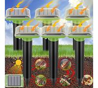 Ultrasonic Mole Repellent Outdoor, 6 Pack Gopher Repellent Solar-Powered for Lawn Yard and Garden, Waterproof Mole Killer Traps, Effectively Repels Gopher Vole Groundhog Snake, Green