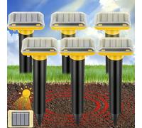 Ultrasonic Mole Repellent Outdoor, 6 Pack Gopher Repellent Solar-Powered for Lawn Yard and Garden, Waterproof Mole Killer Traps, Effectively Repels Gopher Vole Groundhog Snake, Yellow