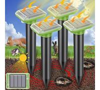 Ultrasonic Mole Repellent Outdoor,Gopher Repellent Solar-Powered for Lawn Yard and Garden-4 Pack，Green