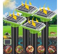 Ultrasonic Mole Repellent Outdoor, Solar-Powered Gopher Repellent for Lawn Garden and Yard, Waterproof Mole and Vole Repellent, Effectively Repels Mole Snake Vole Groundhog, 4 Pack-Green