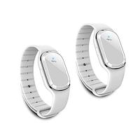 Ultrasonic Mosquito Repellent Bracelet Watch, USB Rechargeable Anti Mosquito Repeller Wristband Suitable for Adults and Kids - Mosquito Insect Repellent Band (2 Pack, White)